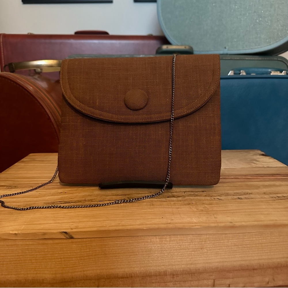 Vintage Brown Linen Purse
